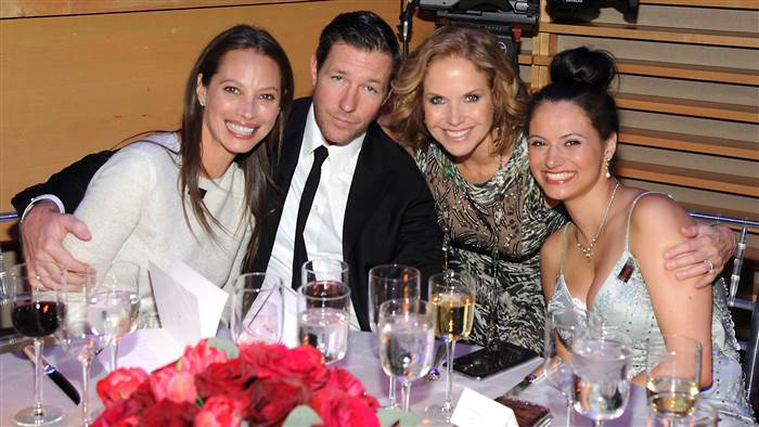 T Ortiz with Christy Turlington Burns, Ed Burns, and Katie Couric